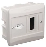 Quadro Com Tomada 10A Para Disjuntor (Não Incluído) Embutir Branco Para 2 Disjuntores