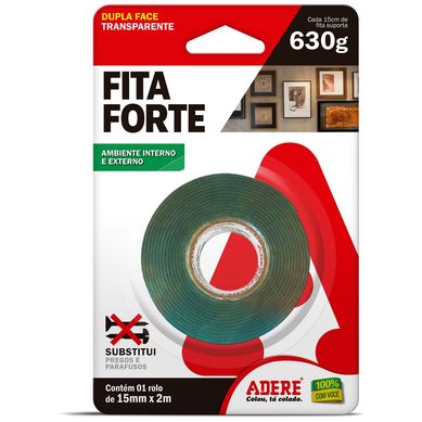 Fita Dupla Face 15mmx2m Transparente