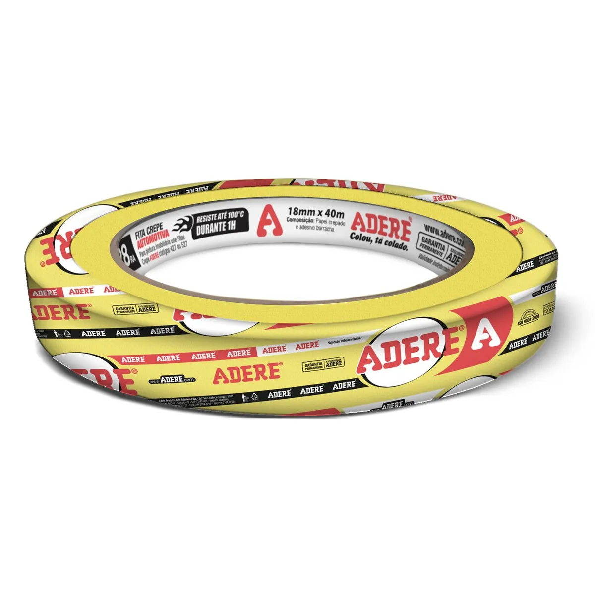 Fita Crepe Automotiva 18mmx40m Amarelo, marca Adere - Foto Principal