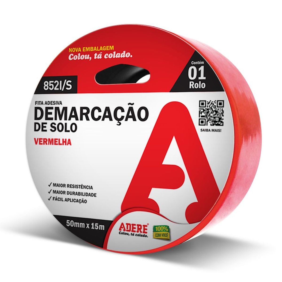 Fita Demarcacao de Solo 50mmx15m Vermelho, marca Adere - Foto Principal