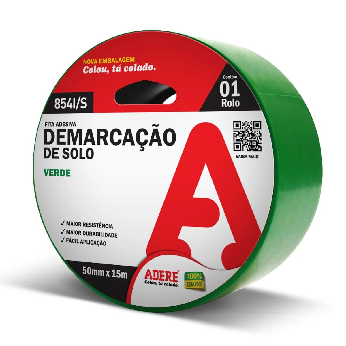 Fita Demarcacao de Solo 50mmx15m Verde, marca Adere - Foto Principal