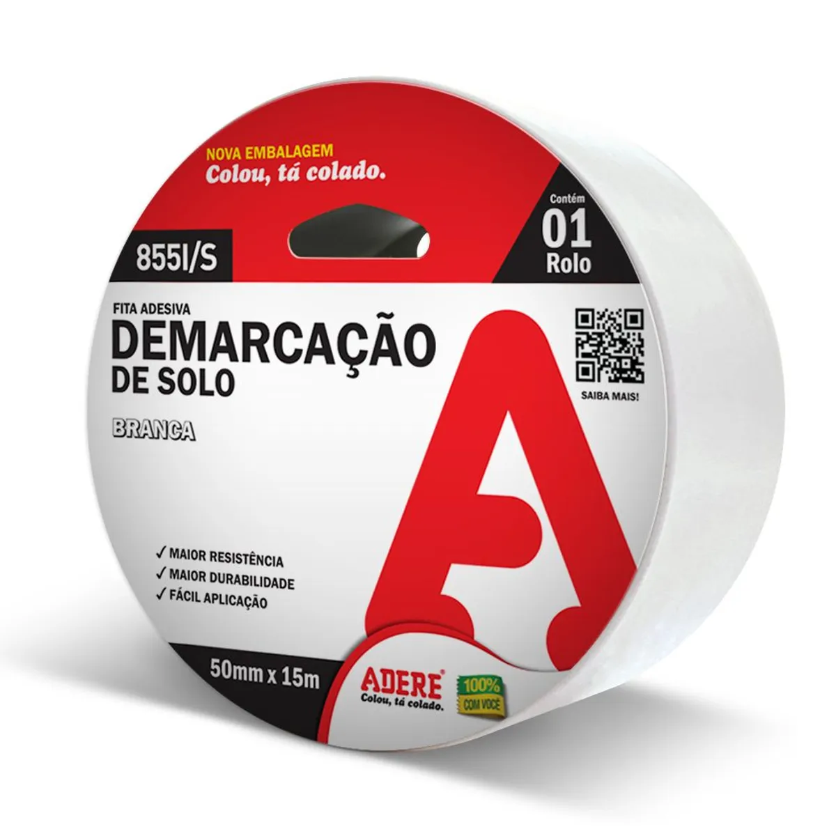 Fita Demarcacao de Solo 50mmx15m Branco, marca Adere - Foto Principal