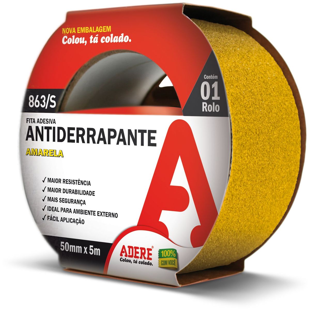 Fita Antiderrapante 50mmx5m Amarelo, marca Adere - Foto Principal