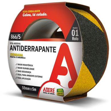 Fita Antiderrapante 50mmx5m Preto Amarelo