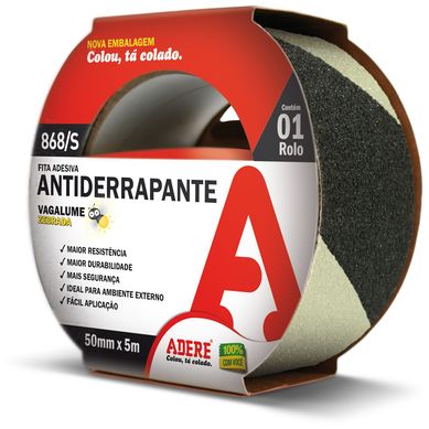 Fita Antiderrapante 50mmx5m Preto Amarelo Neon