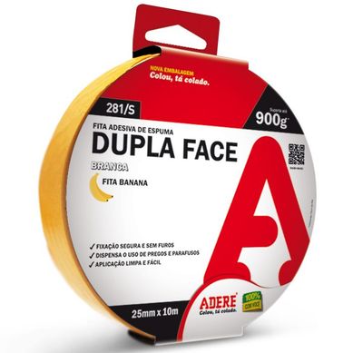 Fita Dupla Face de Espuma 25mmx10m Branco