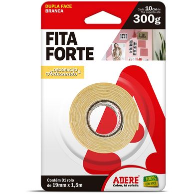 Fita Dupla Face de Espuma 19mmx1,5m Branco