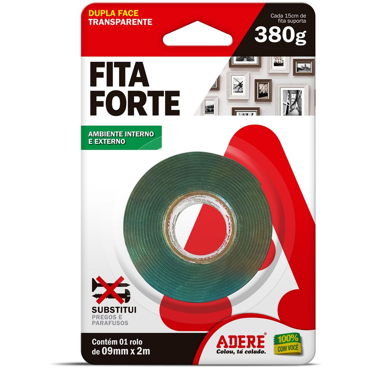 Fita Dupla Face 9mmx2m Transparente, marca Adere - Foto Principal