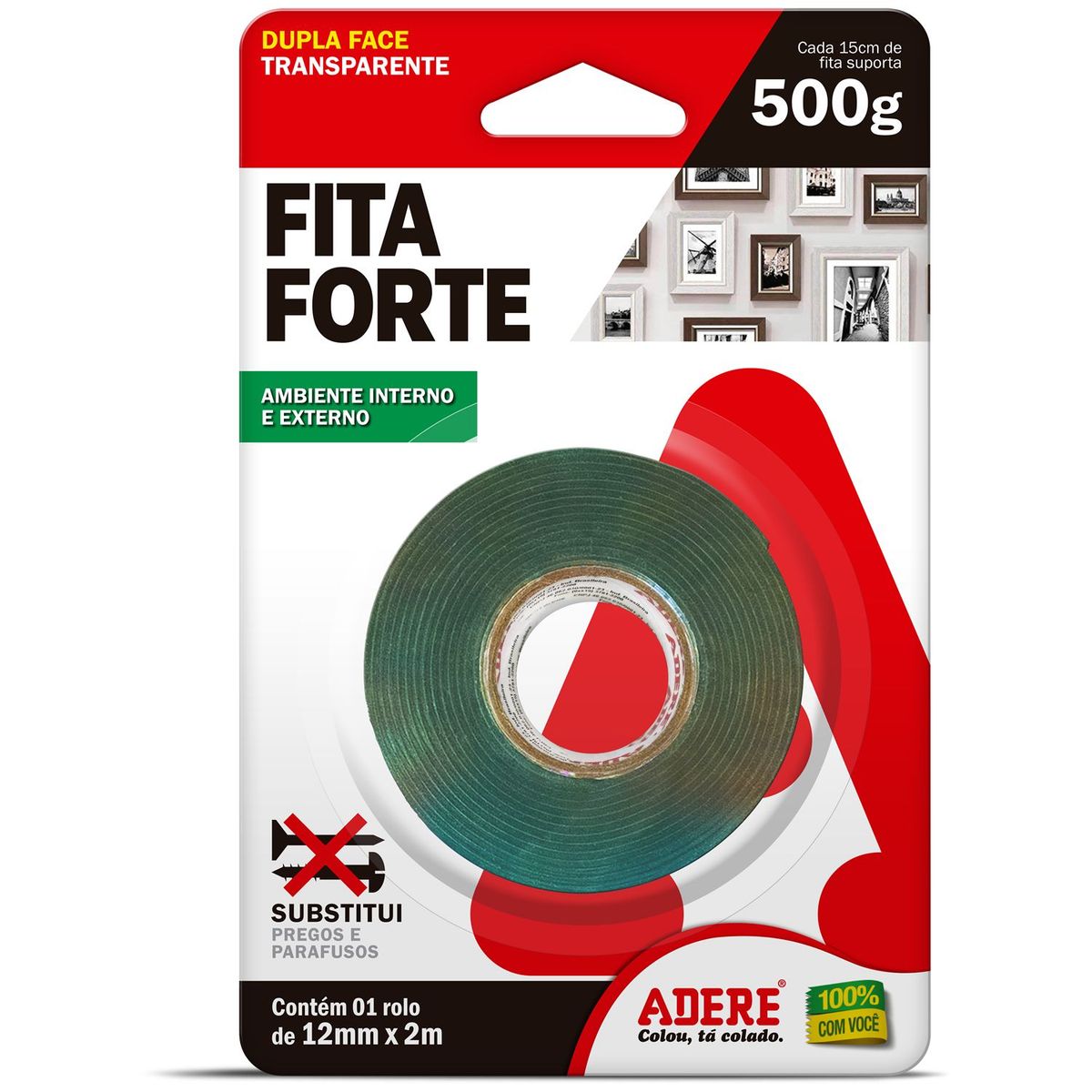 Fita Dupla Face 12mmx2m Transparente, marca Adere - Foto Principal