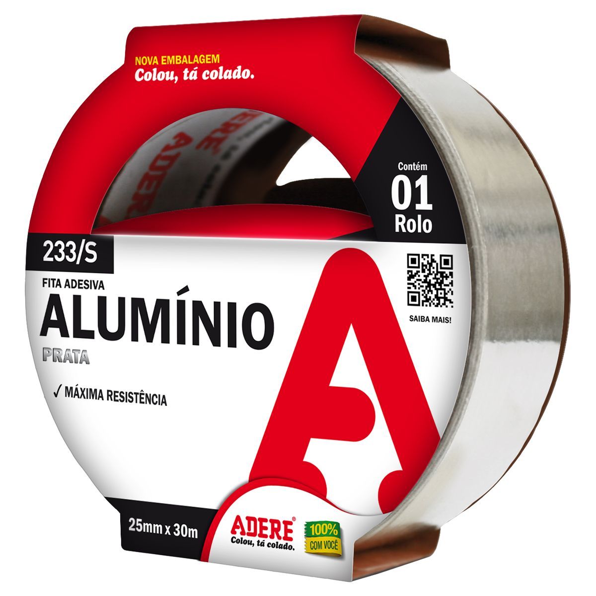 Fita Aluminio 25mmx30m, marca Adere - Foto Principal
