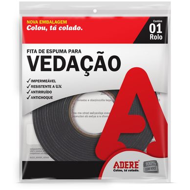 Fita de Espuma Vedao 3mm 25mmx10m Cinza