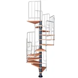 Kit Escada Easy Stair Caracol Rovere 2 Volumes Bianco 1400mm Geris