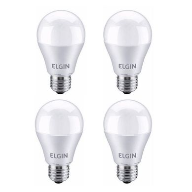 Kit com 4 Lmpadas Bulbo LED A60 9W 6500K