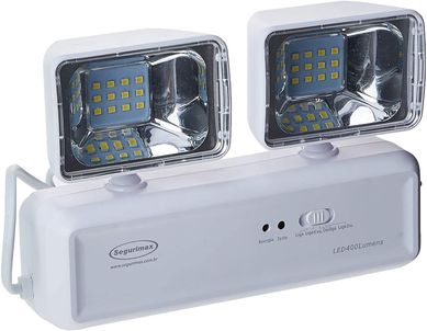 Iluminao de Emergncia Autonma Led 400lm 2 Faris Bivolt Branco