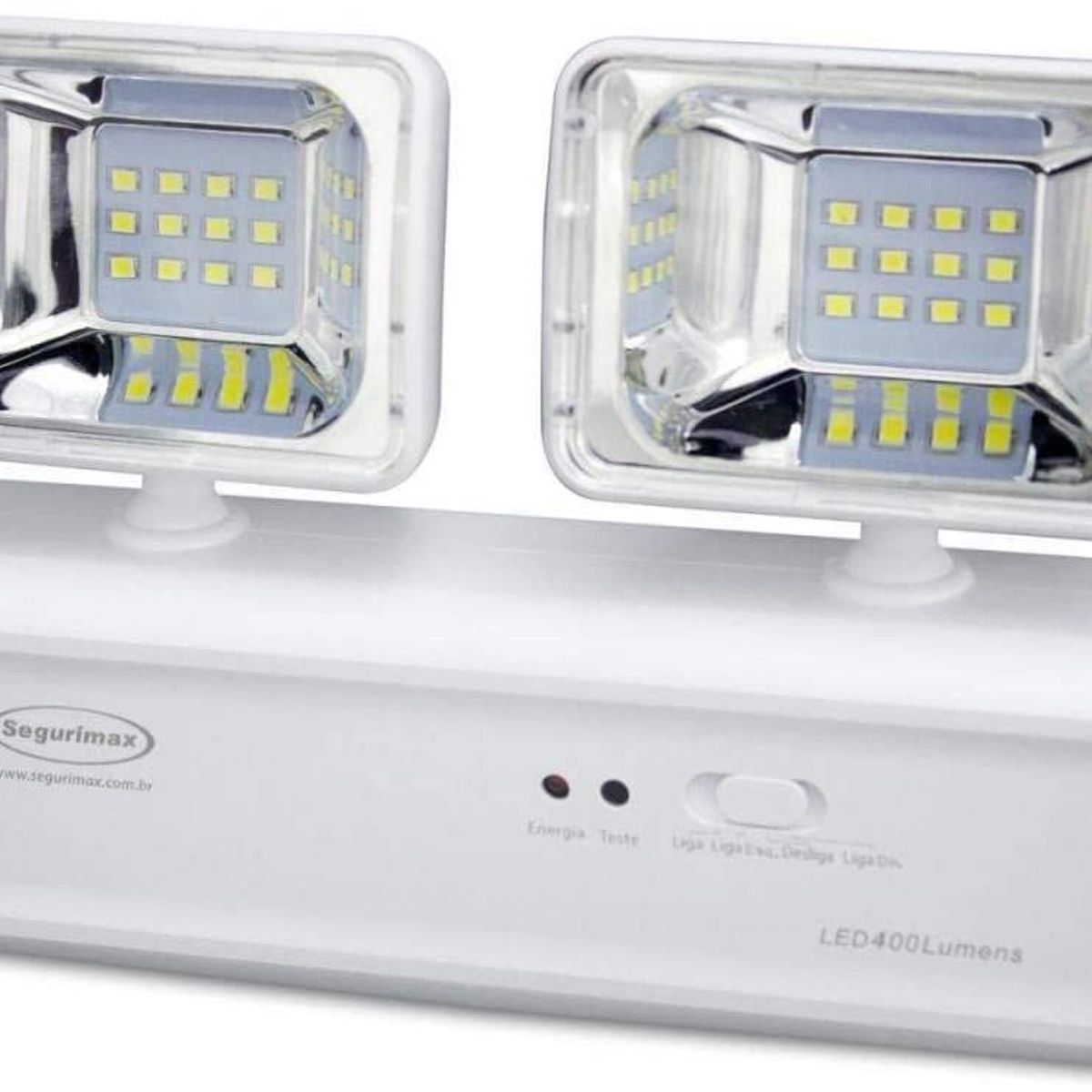 Iluminação de Emergência Autonôma Led 400lm 2 Faróis Bivolt Branco, marca Segurimax - Foto 2