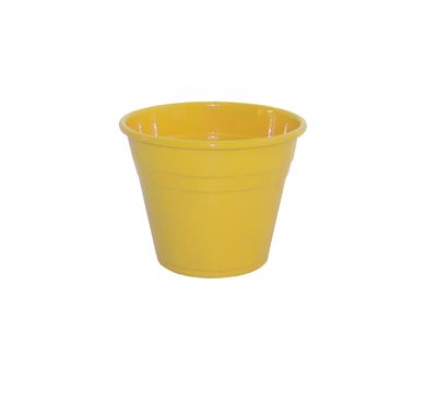 Vaso Aluminio M 14x11cm Amarelo