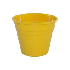 Vaso para Plantas em Alumínio Amarelo G 16x12cm
