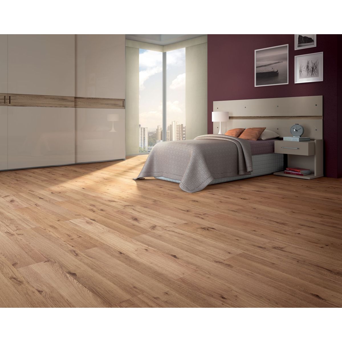Piso Laminado Cola Prime Valência 19,7cmx1,35mx7mm Eucatex, marca Eucatex - Foto Principal