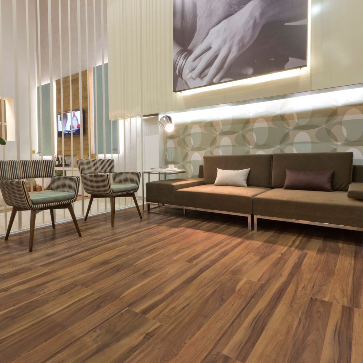 Piso Laminado Click Evidence Cacau Marfim 21,7cmx1,35mx7mm, marca Eucatex - Foto 2
