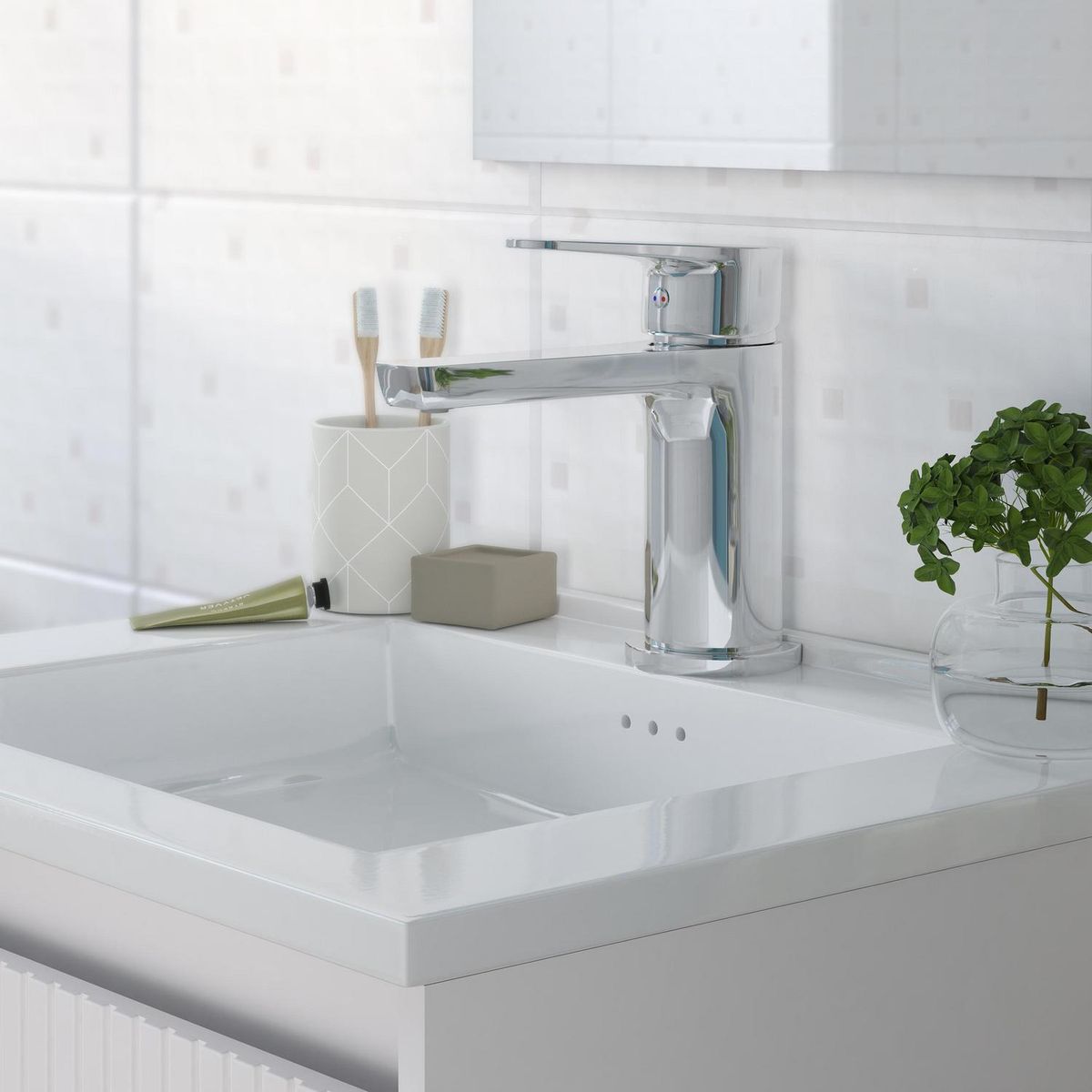 Monocomando Banheiro Bica Baixa Lucena Cromado Sensi D'acqua, marca Sensi Dacqua - Foto Principal