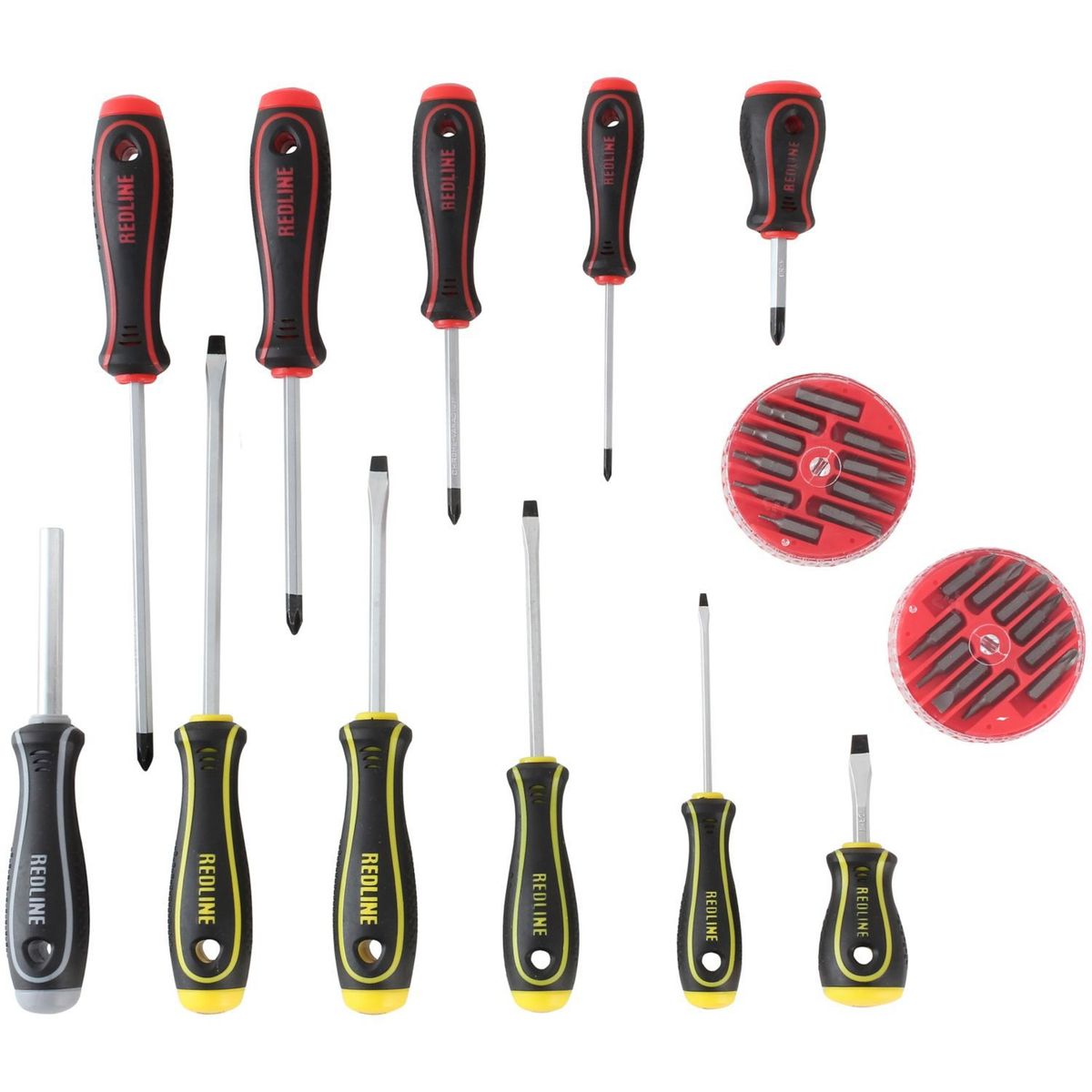 Conjunto de Chaves de Fenda e Bits 31 Peças, marca Redline - Foto Principal