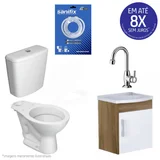 Kit Vaso Sanitário Deca Caixa Acoplada+Toucador Suspenso+Torneira+Kit Vedação+Assento Sanitário