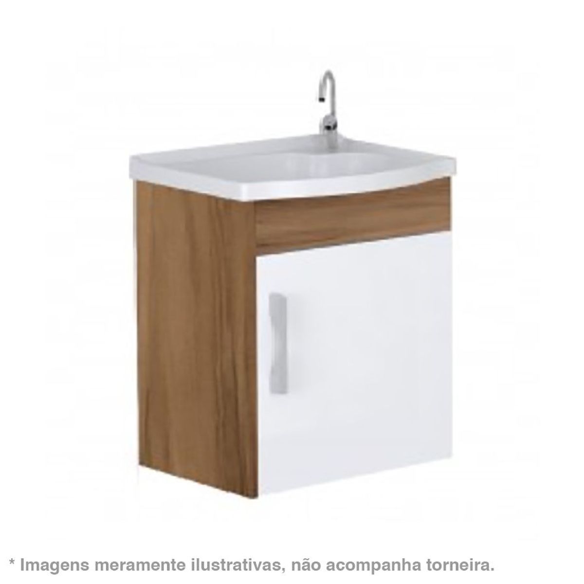 Gabinete para Banheiro com Cuba e Espelho Turim 39cm Nogal Rorato, marca A. J. Rorato - Foto 2