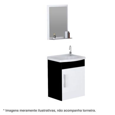 Kit Turim Suspenso 1 Porta 39x29,2x44,5cm Preto