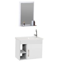 Kit Turim Suspenso 1 Porta 2 Nichos 55x29,2x44,5cm Branco