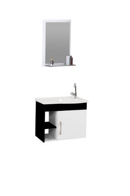 Kit Turim Suspenso 1 Porta 2 Nichos 55x29,2x44,5cm Preto