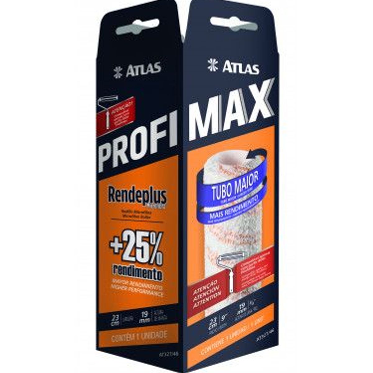 Rolo para Pintura Rendeplus Profimax Esmalte, Acrílica e Látex 23cm REF-AT327/46, marca Atlas - Foto Principal