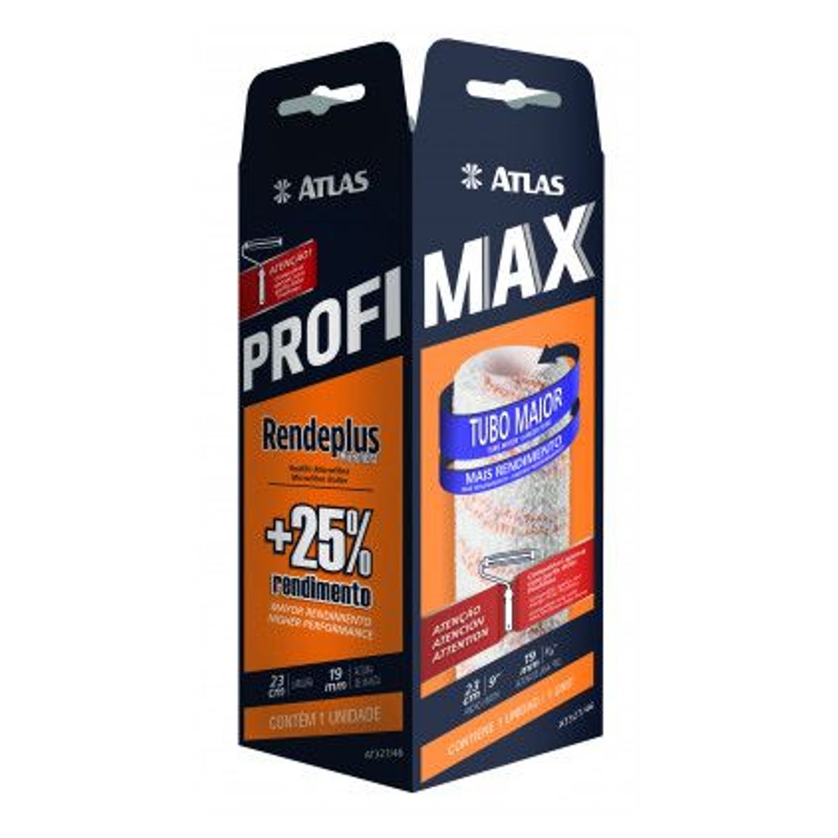Rolo para Pintura Rendeplus Profimax Esmalte, Acrílica e Látex 23cm REF-AT327/46, marca Atlas - Foto Principal