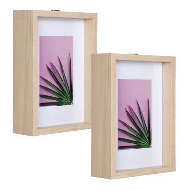 Kit 2 Porta Retratos Natura 13x18cm Madeira Just Home Collection
