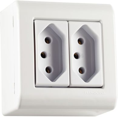 Caixa Sobrepor 2 Tomadas 10A 7X4mm