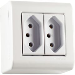 Caixa Sobrepor 2 Tomadas 10A 7X4mm