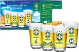 Jogo 4 Copos para Cerveja Caldereta CBF Transparente 350ml Globimport