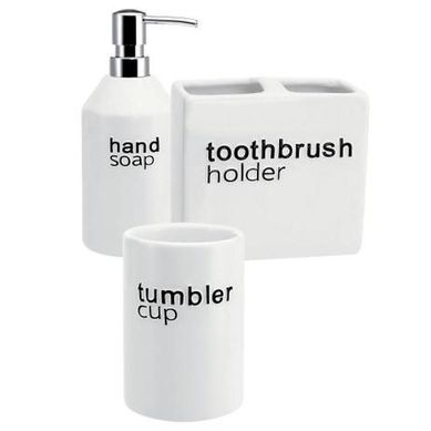 Combo Dispenser para Sabonete Lquido Nordic + Porta Escovas de Dente Nordic + Copo para Banheiro