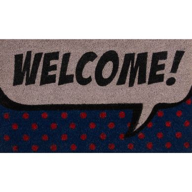 Capacho Welcome Blue 45x75cm Colorido