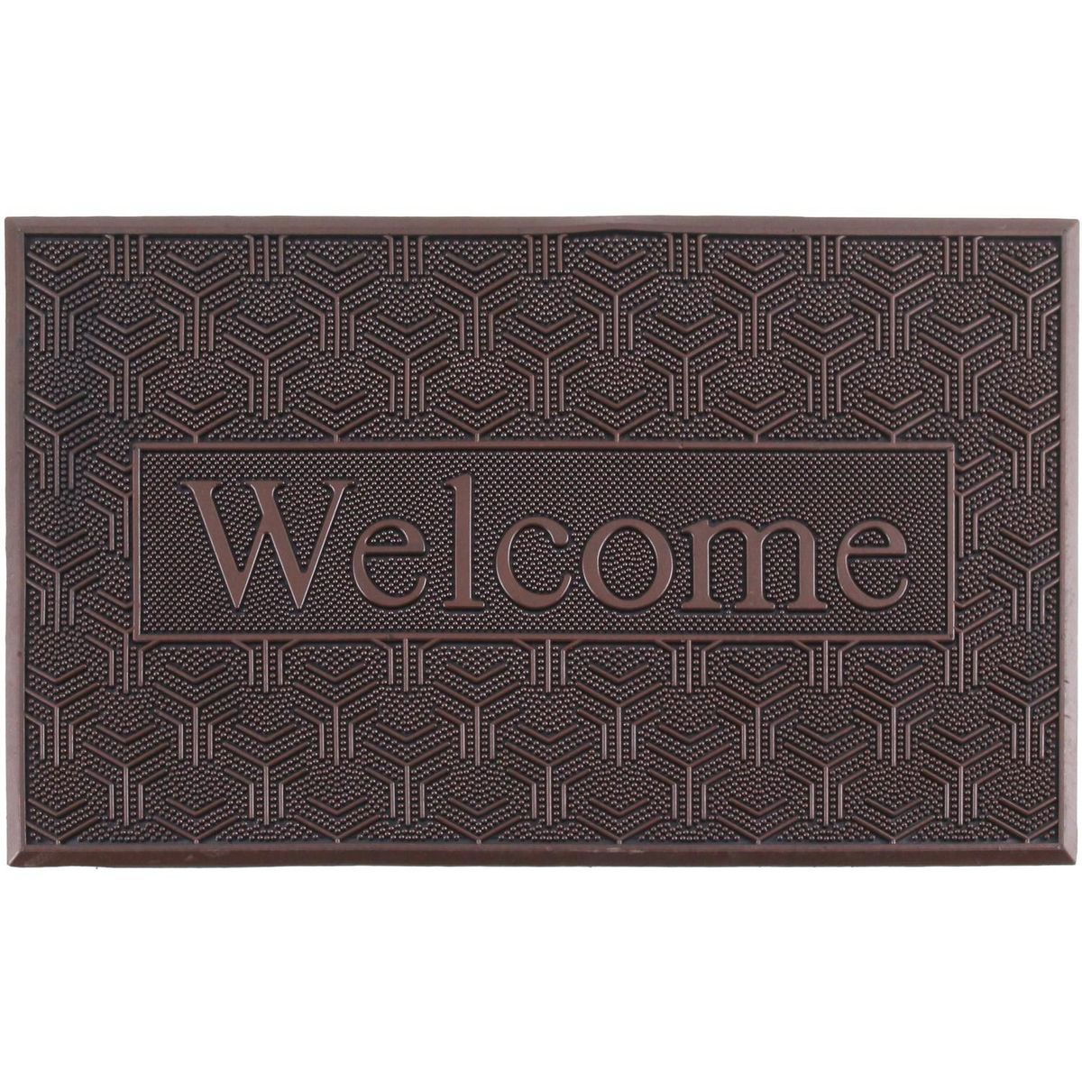 Capacho Welcome Steel 45x75cm Marrom Just Home Collection, marca Just Home Collection - Foto Principal