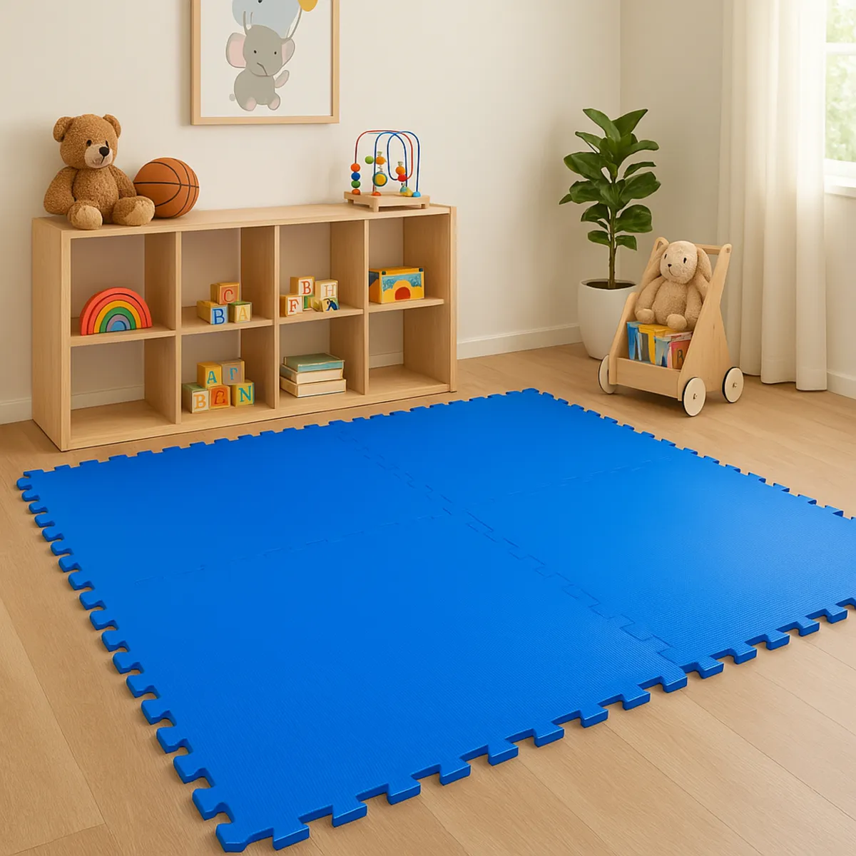 Tapete EVA Puzzle 4 Peças 60x60cm Azul Just Home Collection, marca Just Home Collection - Foto Principal