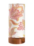 Luminária de Mesa Base Natural Floral 110/220V Rosa Claro
