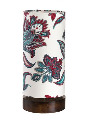 Luminria de Mesa Base Imbuia Floral 110/220V Azul e Vermelho