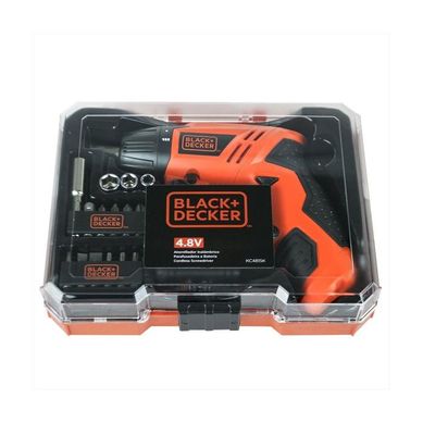 Parafusadeira sem Fio 4.8V 16 Acessrios BD Laranja e Preto Black+Decker