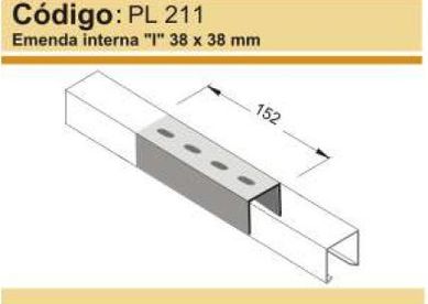 Emenda Interna I Para Perfilado Reforado 38X38Cm Perfil Lider