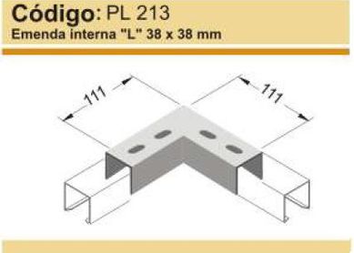 Emenda Interna L Para Perfilado Reforado 38X38Cm Perfil Lider