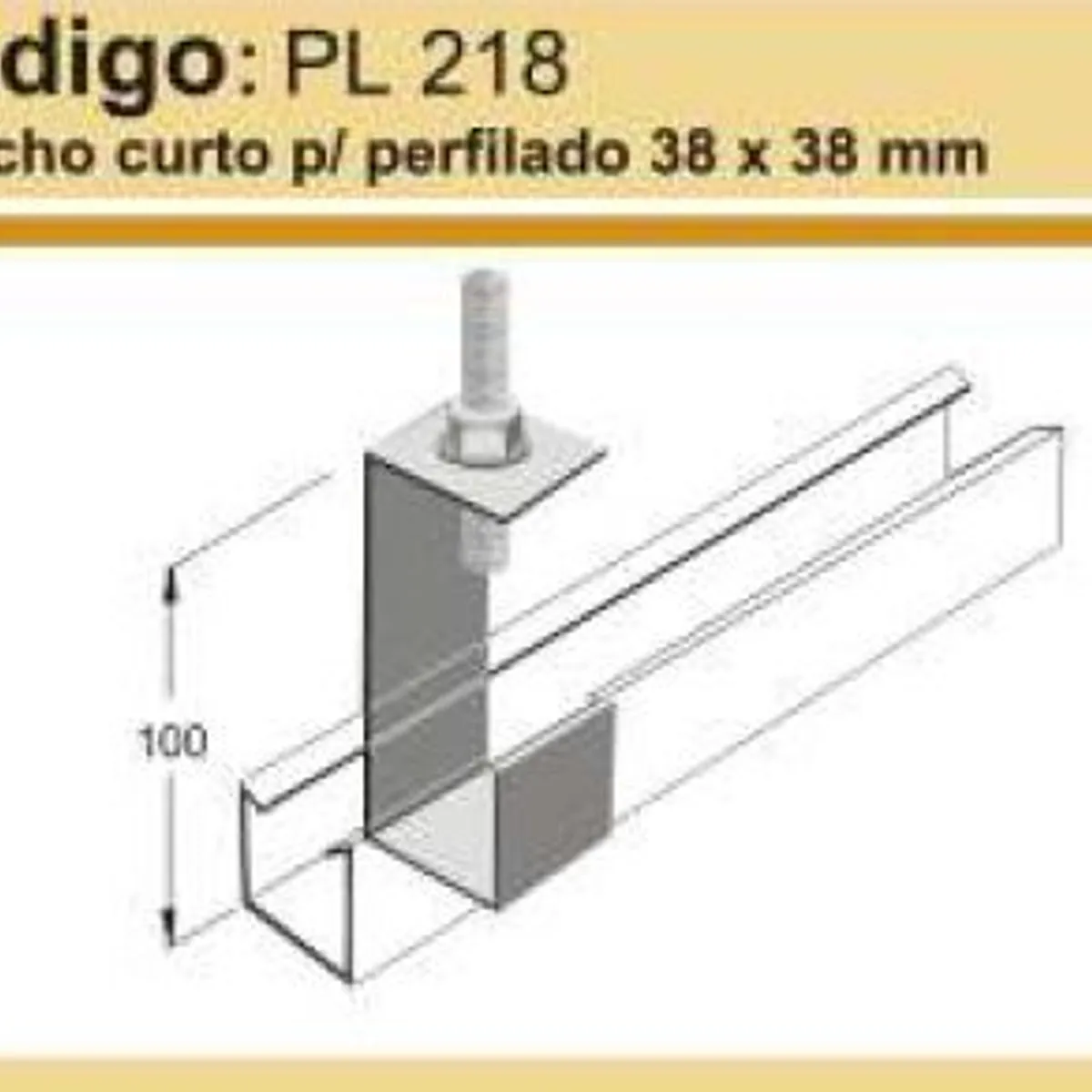 Gancho Curto Para Perfilado Reforçado 38x38cm Perfil Lider, marca Perfil Líder - Foto Principal