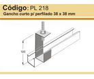 Gancho Curto Para Perfilado Reforçado 38x38cm Perfil Lider