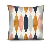 Almofada Veludo Geométrica Oval 42x42cm 100% Poliéster Colorido