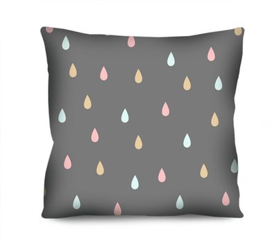 Almofada de Veludo Gotas Scandi III 42x42cm Cinza