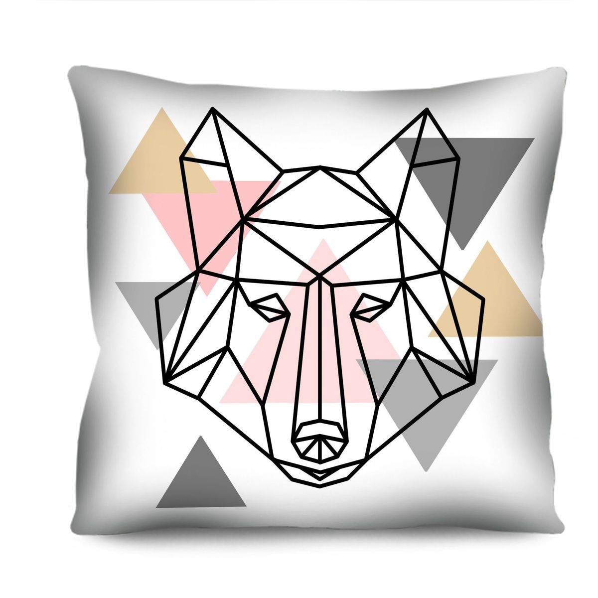 Almofada de Veludo Lobo Scandi V 42x42cm Branco, marca Just Home Collection - Foto Principal